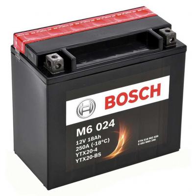 Bosch M6 AGM 0092M60240 motorakkumultor, YTX20-4, YTX20-BS, 12V 18AH 250A, B+ Motoros termkek alkatrsz vsrls, rak